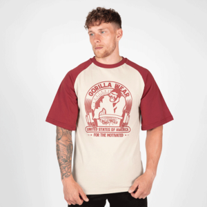 905681250R Gorilla Wear Logan Oversized T Shirt BeigeRed 0922