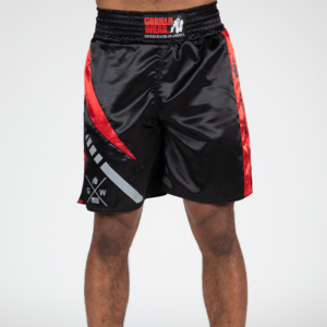 9091069050R Gorilla Wear Hornell Boxing Shorts Black Red sep22