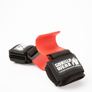 9912990509 Gorilla Wear Weight Lifting Hooks Black Red 01 0921