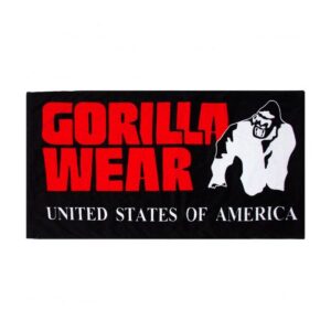 9917390500 gorilla wear classic gym towel black red 1