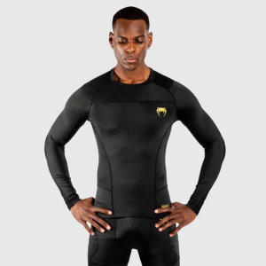 VENUM 03726 126R Venum G Fit Rashguard Long Sleeves Black Gold 01 0522