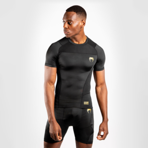 VENUM 03792 126R Venum G Fit Rashguard Short Sleeve Black Gold 01 0522
