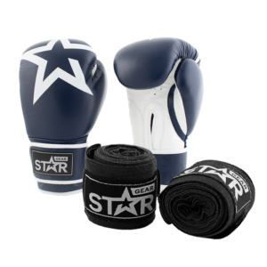 setbox2 Star Gear Leather Boxing Gloves Patriot Blue fa HandWraps pa kopet star nutrition gear 0220