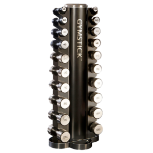 tower rack with chrome dumbbell set gymstick 1